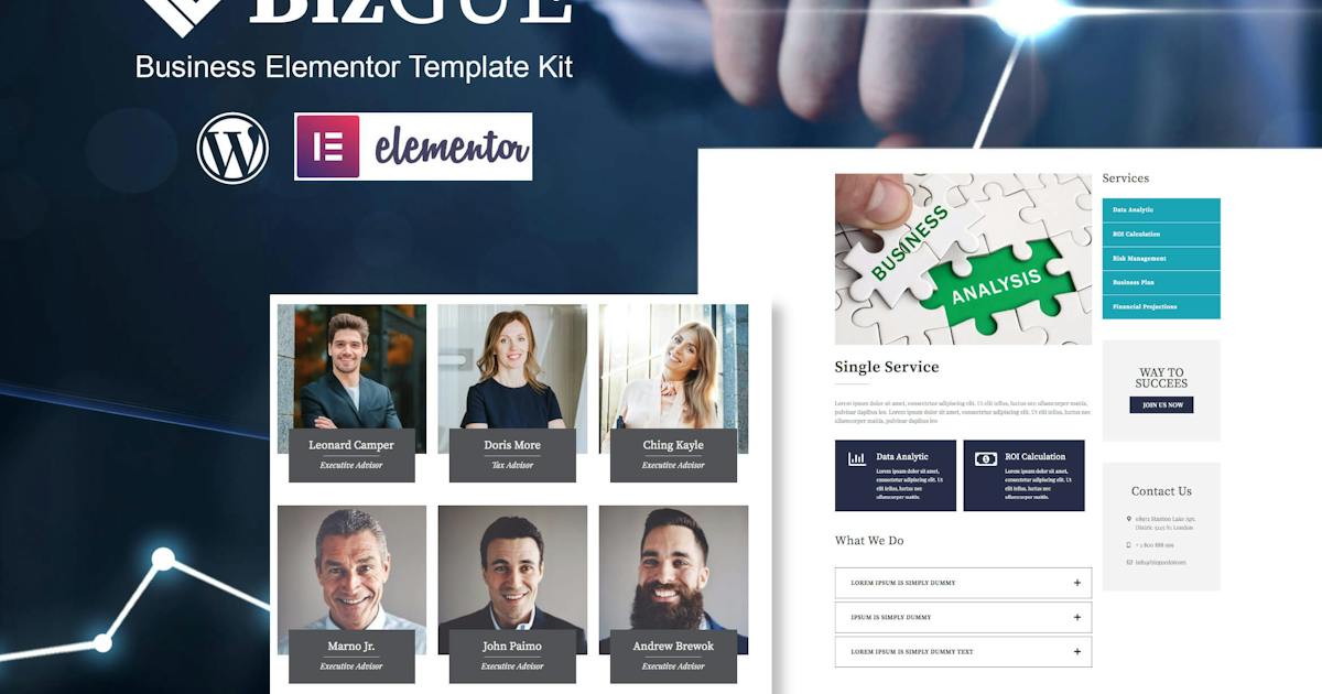 BizGUE – Business Elementor Template Kit