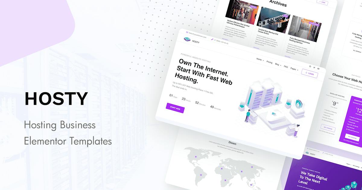Hosty – Hosting Services Elementor Template Kit