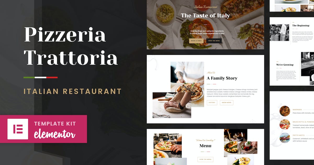Pizzeria Trattoria – Italian Restaurant Elementor Template Kit