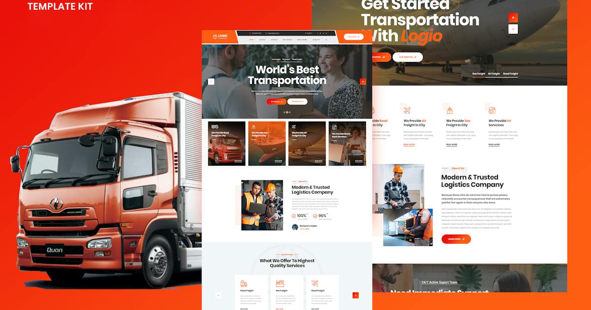 Logio – Logistics & Transportation Elementor Template Kit