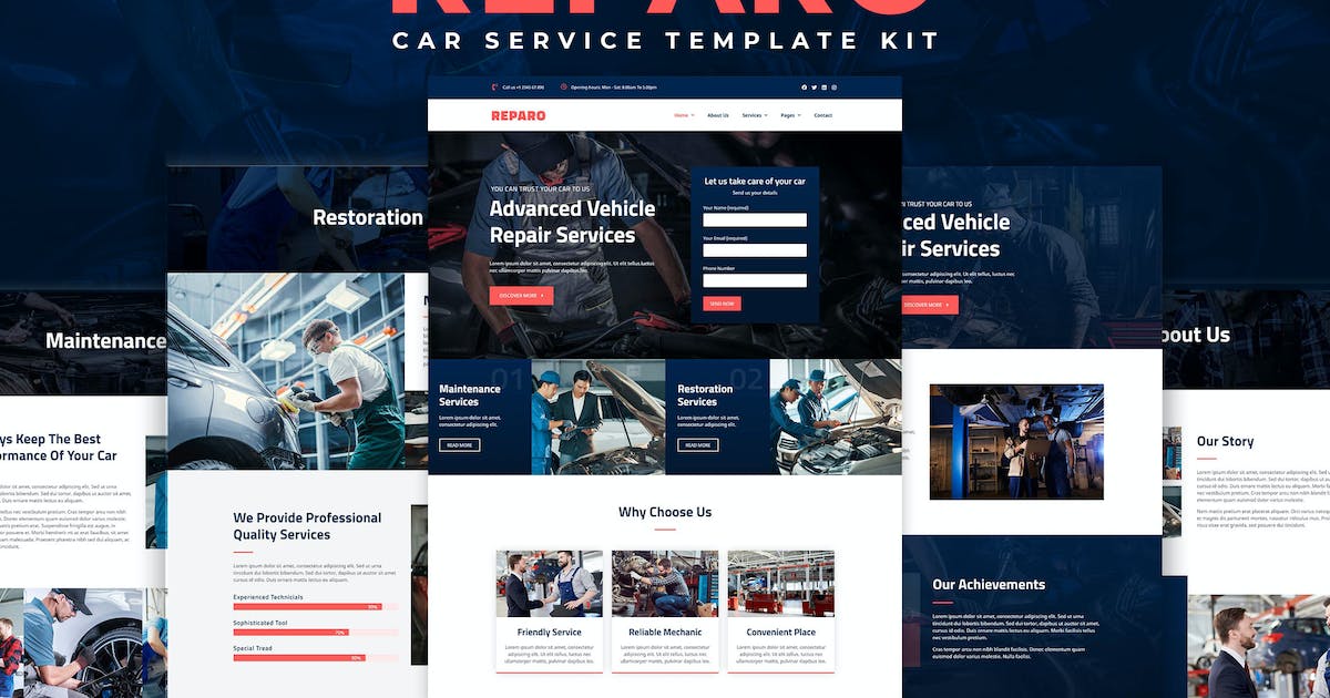 Reparo – Car Service Elementor Template Kit