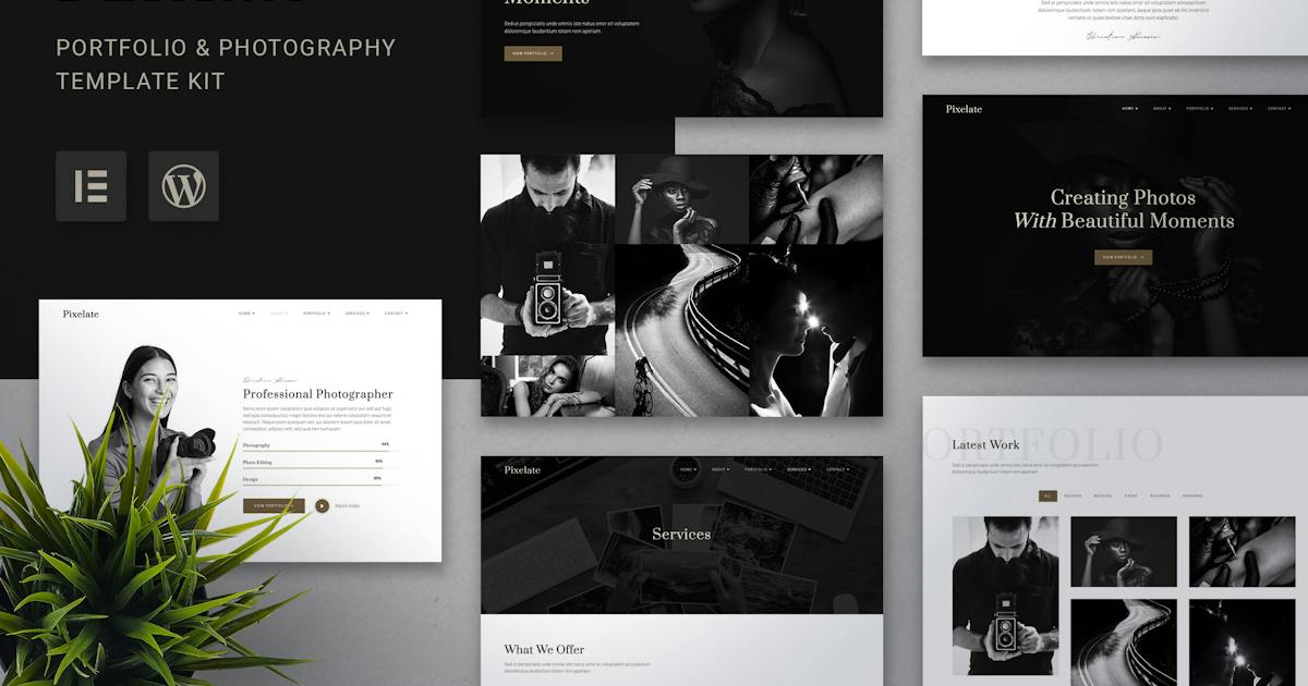 Pixelate – Portfolio & Photography Elementor Template Kit