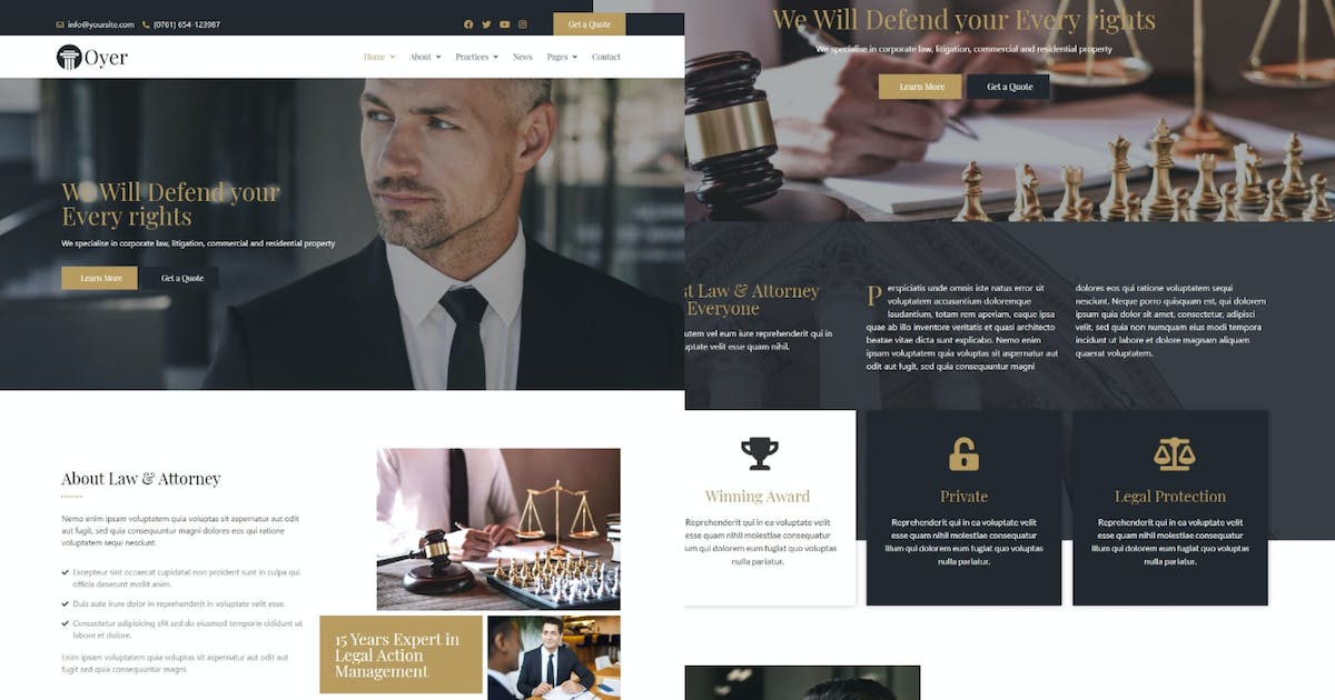 Oyer – Lawyer & Attorney Template Kit