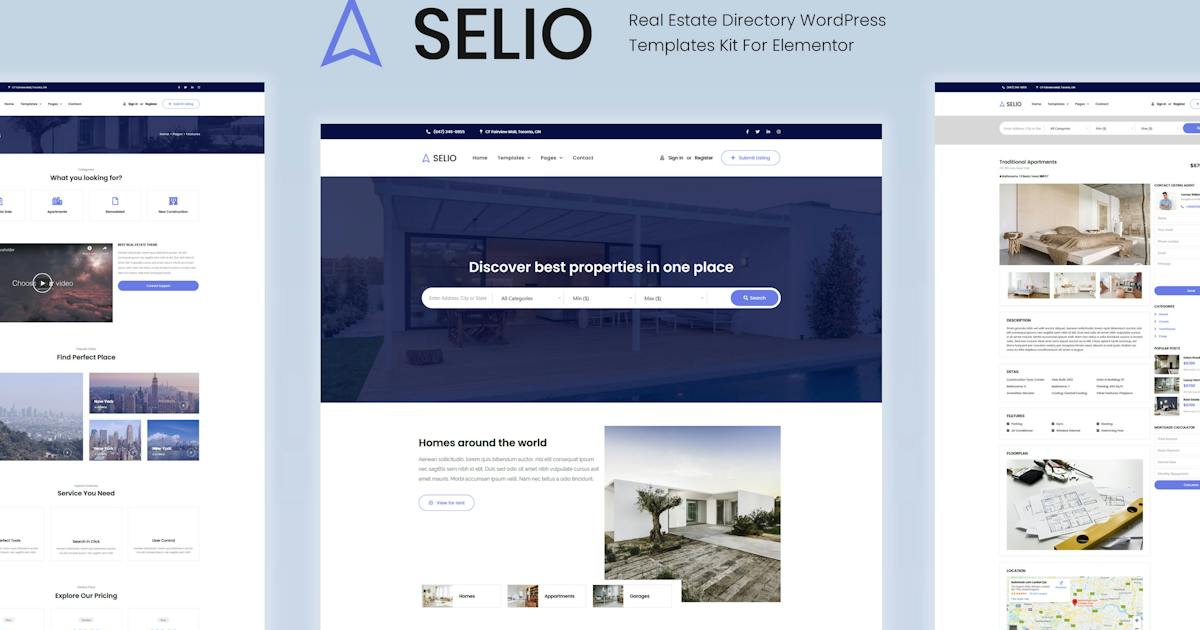 Selio – Real Estate Directory Template Kit