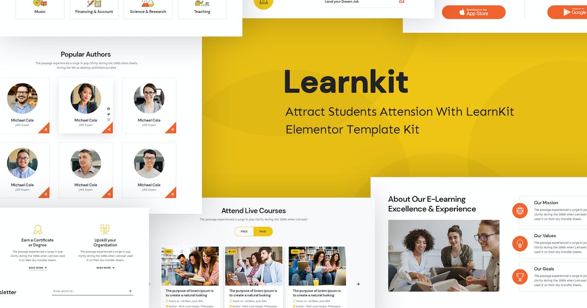 LearnKit – e-Learning Elementor Template Kit