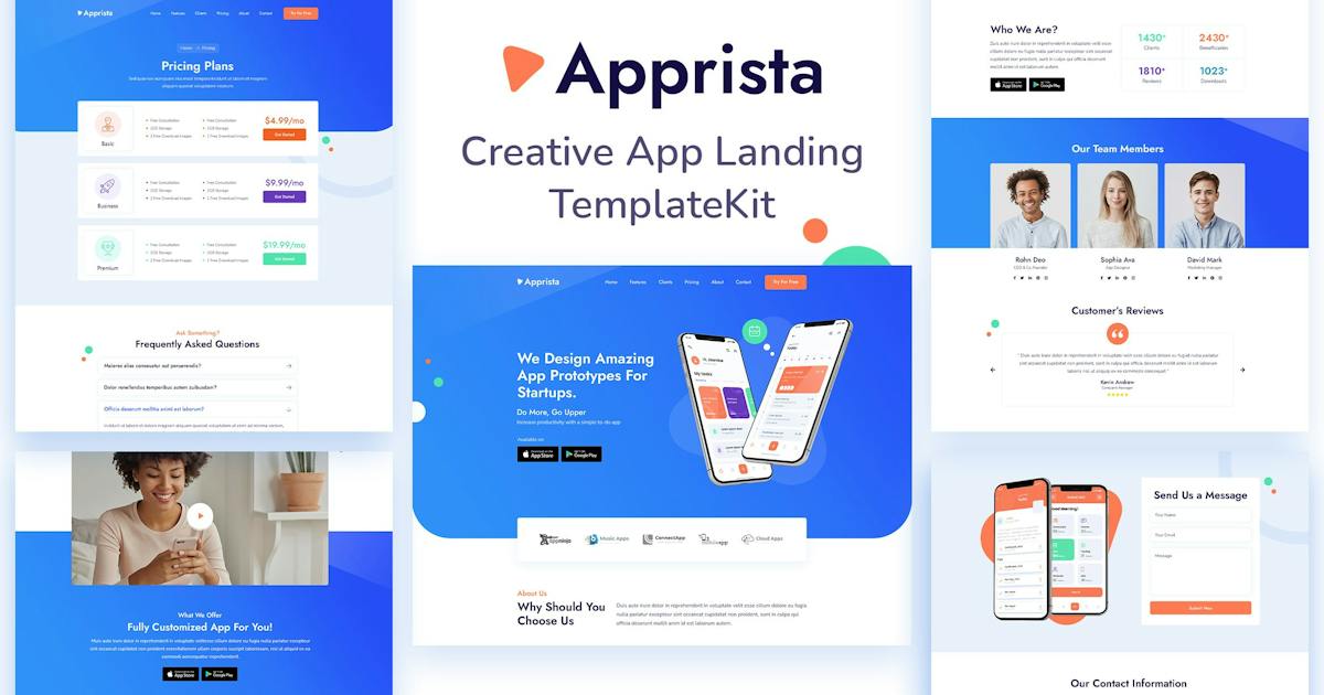 Apprista – Creative App Landing Elementor Template Kit