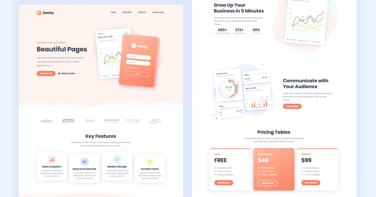 SaaSy – SaaS & App Landing Page Template Kit