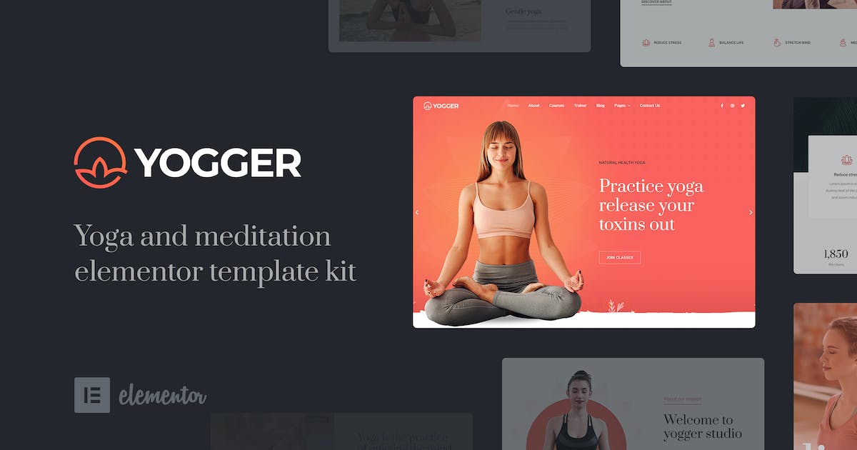 Yogger – Meditation and Yoga Elementor Template Kit