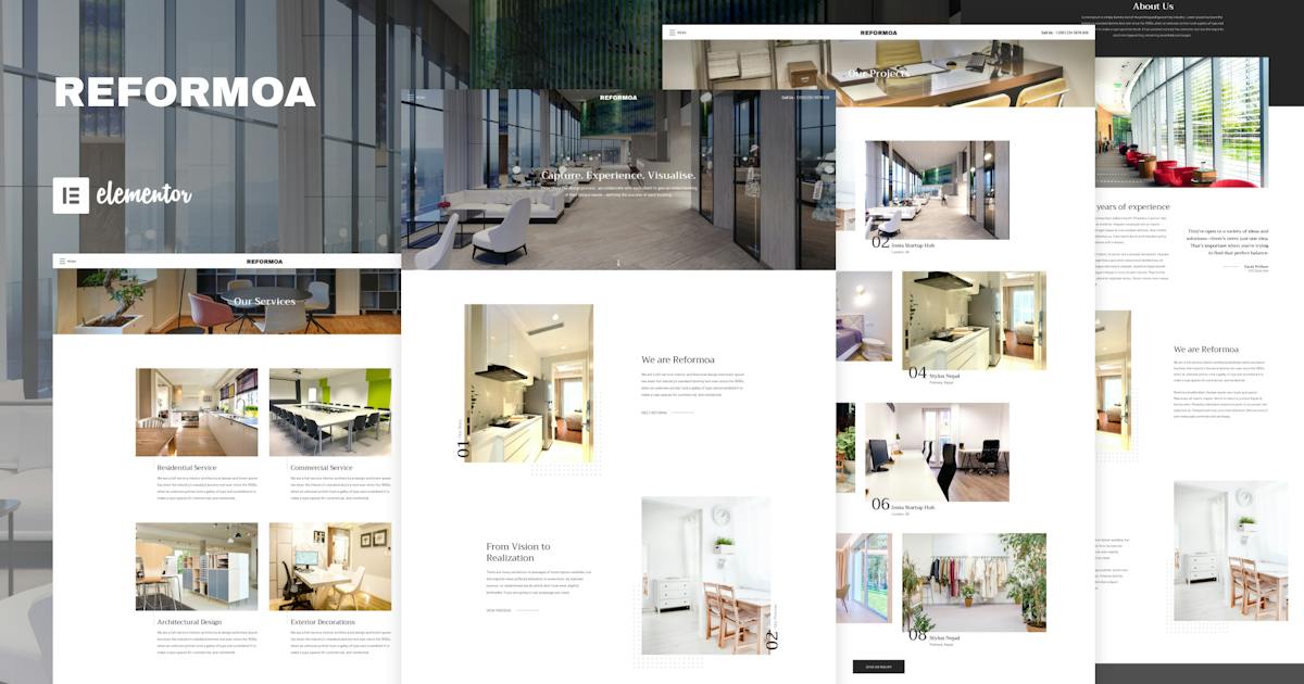 Reformoa – Architecture & Interior Design Elementor Template Kit