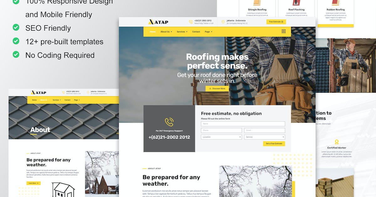 Atap – Roofing Service & Construction Elementor Template Kit
