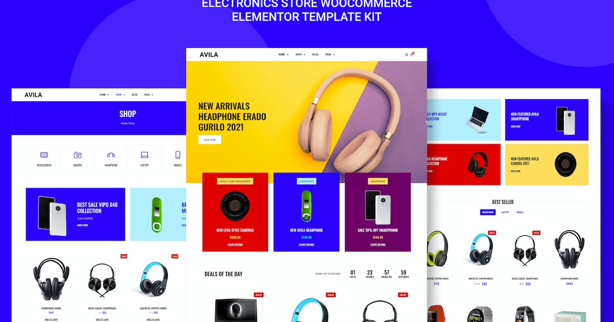 Avila – Electronic WooCommerce Elementor Template Kit