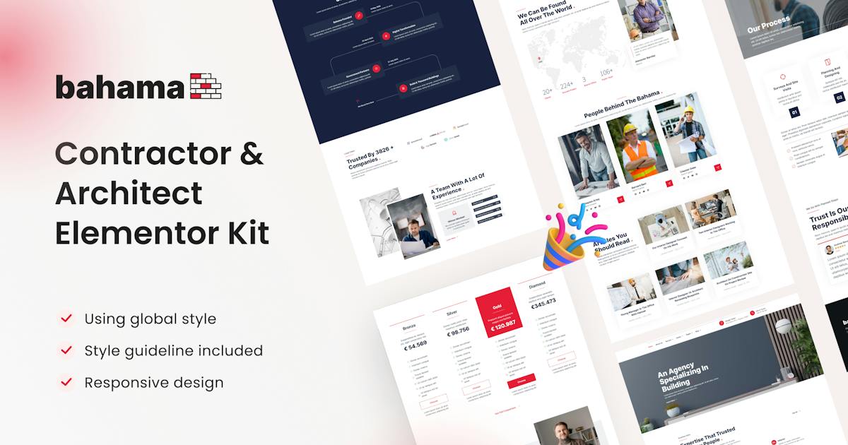 Bahama Contractor & Architect Elementor Pro Template Kit