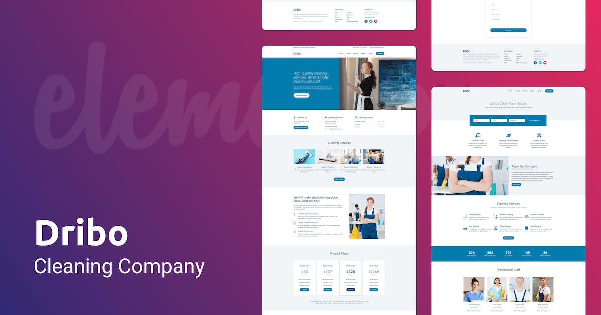 Dribo â Cleaning Company Template Kit for Elementor