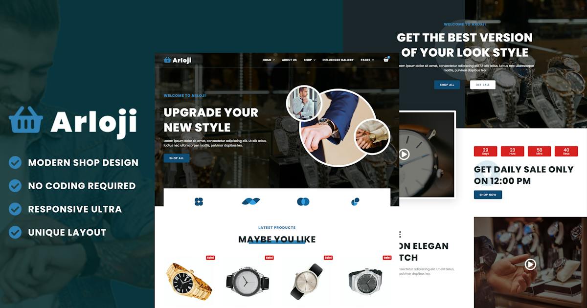 Arloji – Modern Hand Watch Shop eCommerce Elementor Template Kit