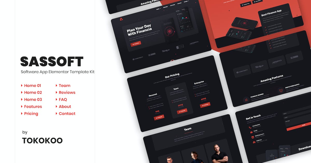 Sassoft | AppKit Elementor Template Kit