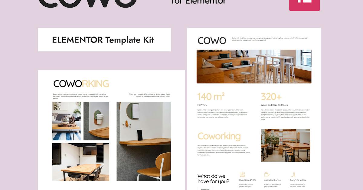 COWO – Coworking Elementor Template Kit