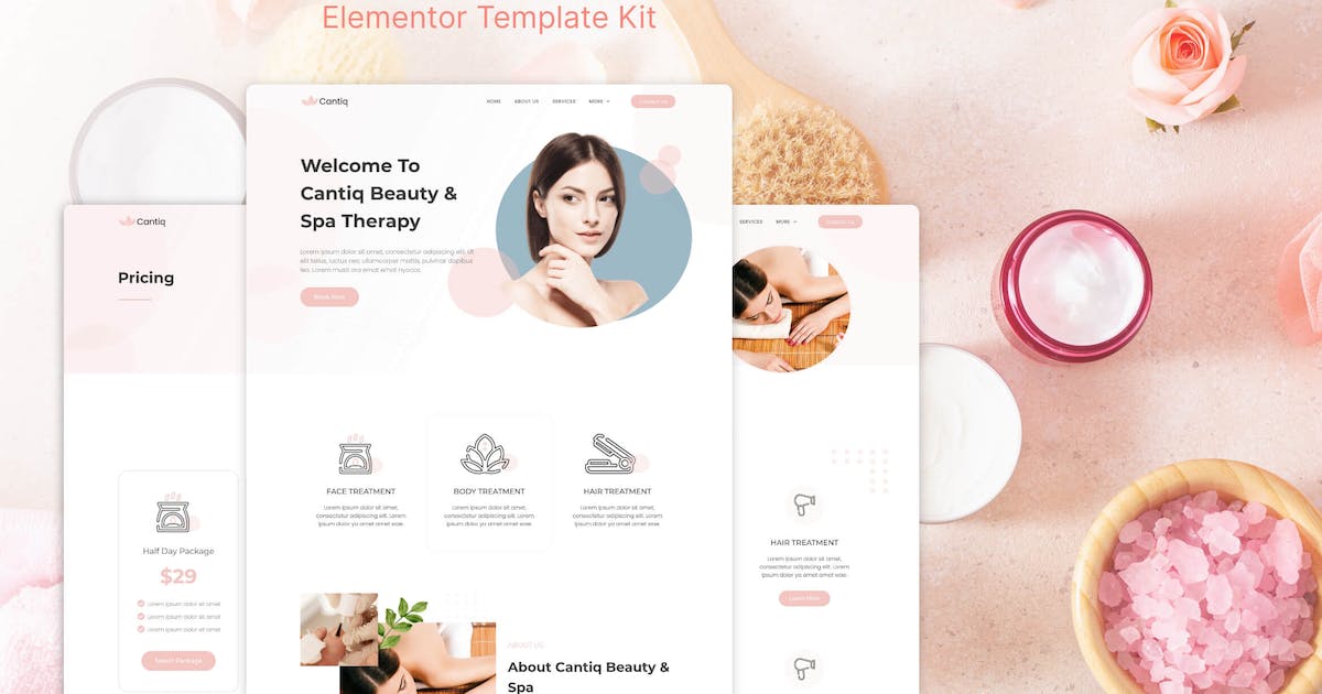 Cantiq – Beauty Spa Salon Therapy Elementor Template Kit
