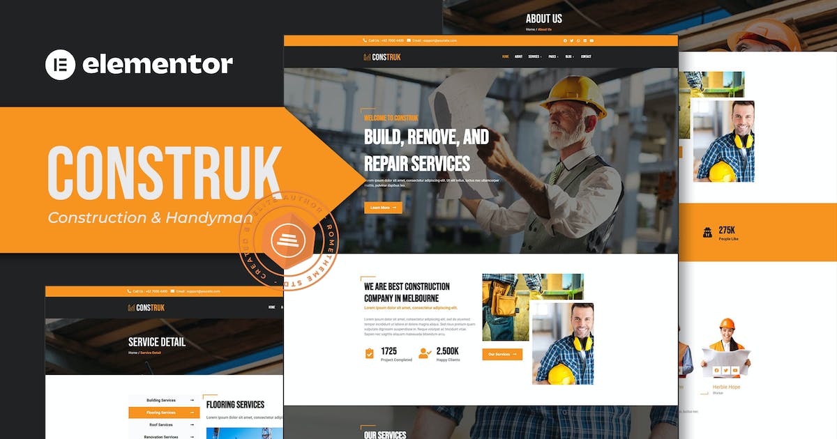 Construk – Construction Elementor Template Kit