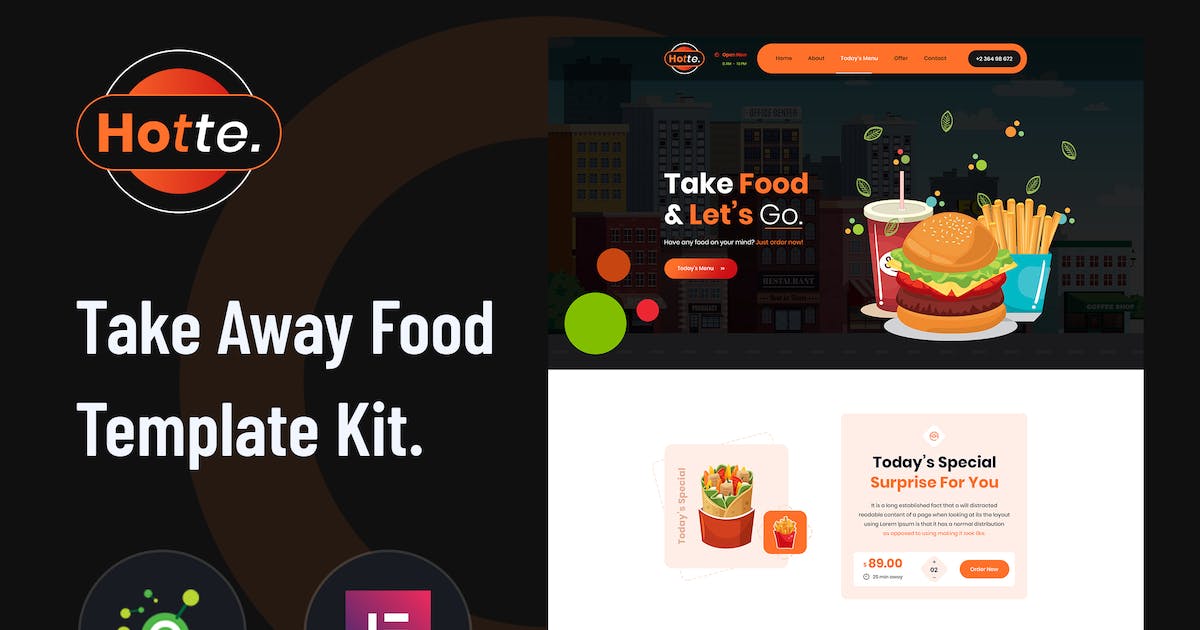 Hotte – Take Away Food Elementor Template Kit