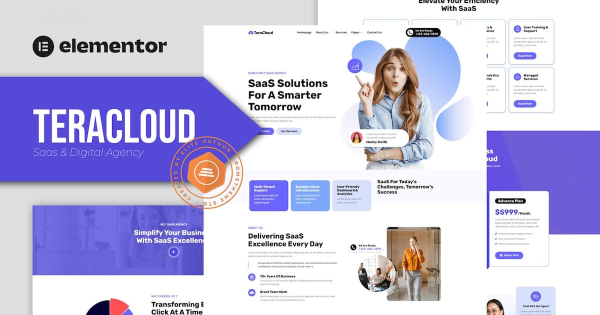 Teracloud – Saas & Digital Agency Elementor Template Kit