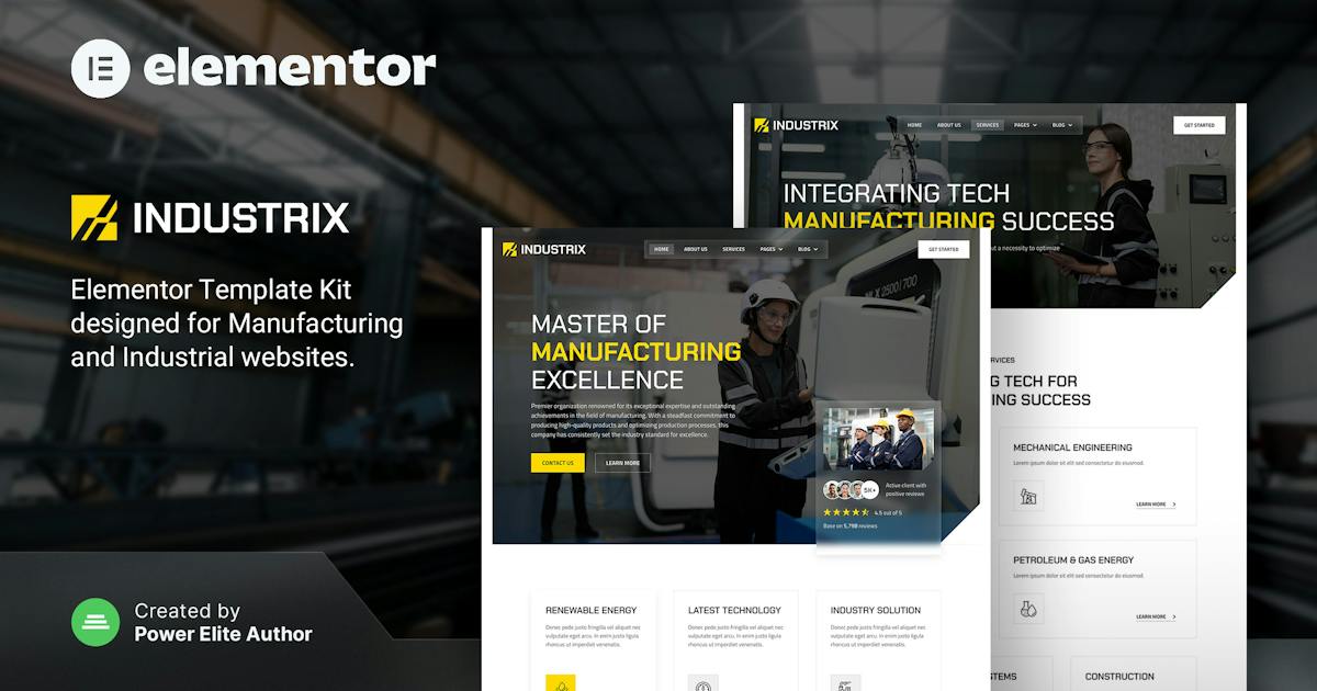 Industrix – Manufacturing & Industrial Elementor Template Kit