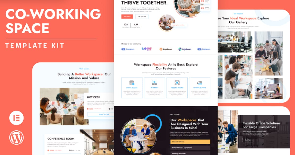 Deskmates – Coworking Space Elementor Template Kit
