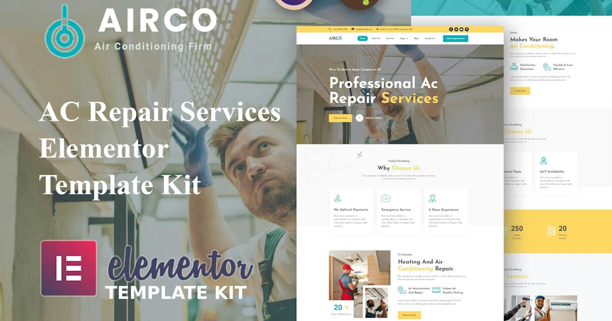 Airco – AC Repair Services Elementor Template Kit