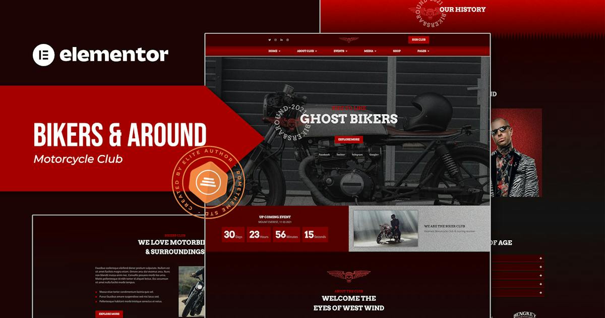 Bikers & Around – Motorcycle Club Elementor Template Kit