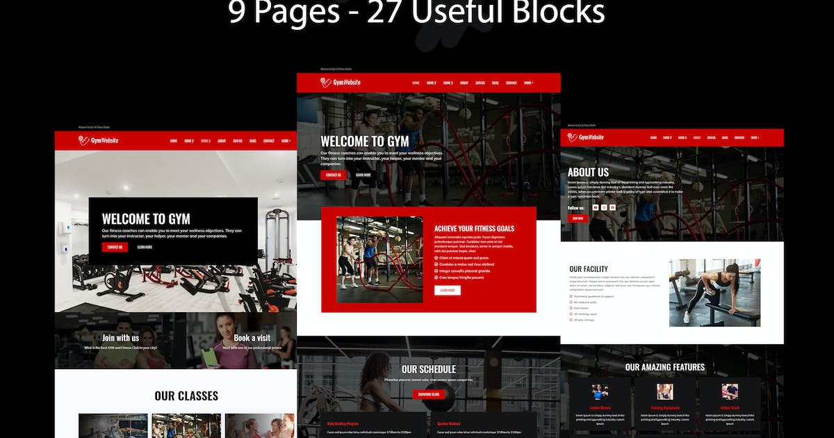 Gymsite Gym Elementor Template Kit