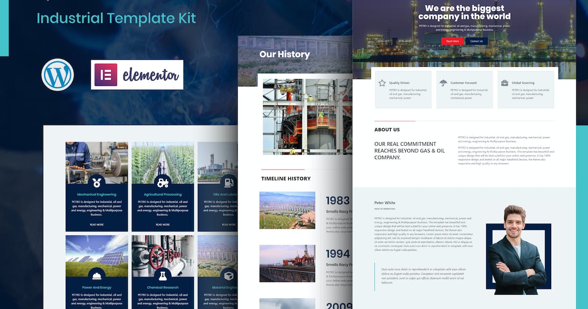 Petro – Industrial Elementor Template Kit