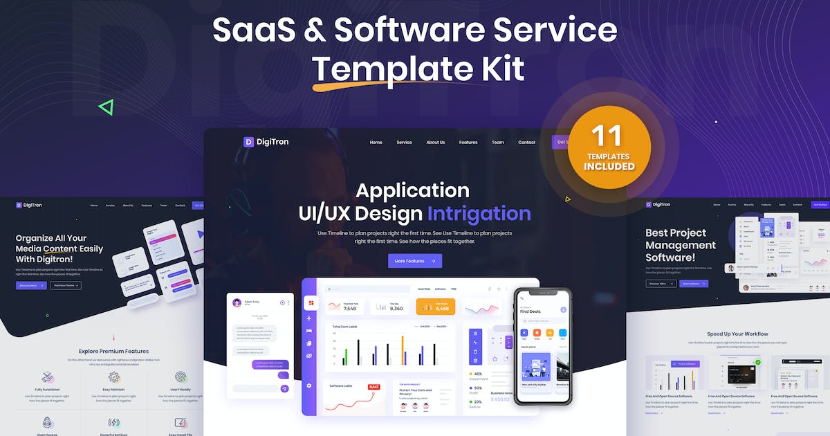 Digitron – Software & SaaS Elementor Template Kit