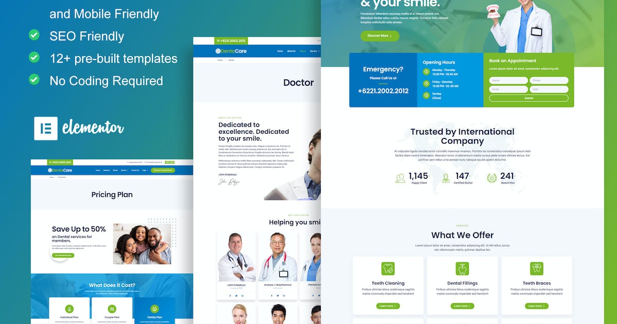 DentaCare – Dentist & Medical Elementor Template Kit