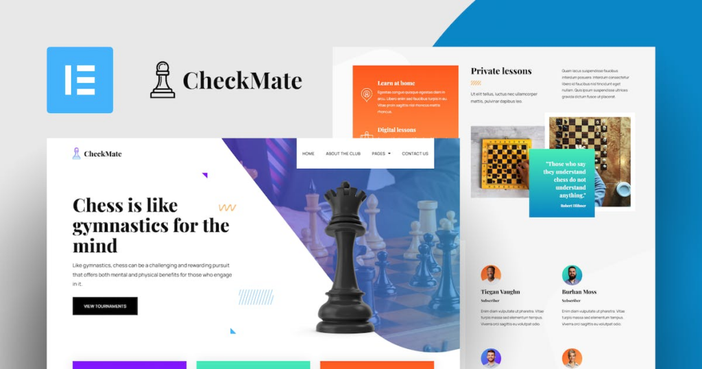 Télécharger CheckMate – Chess Club & Tournaments Elementor Template Kit ...