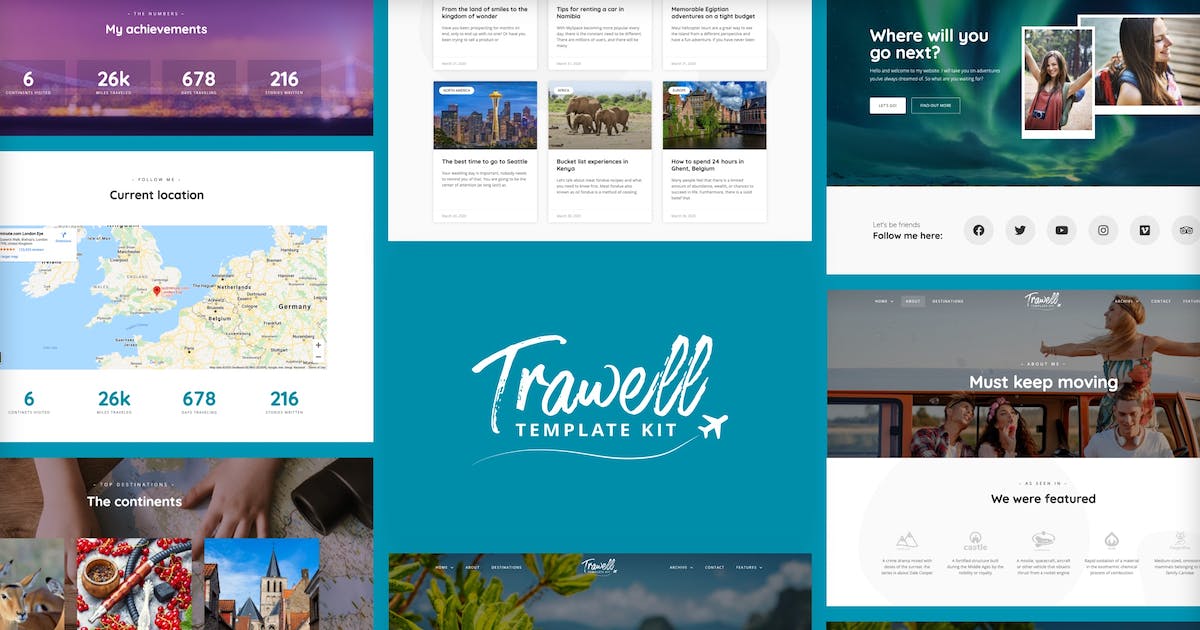 Trawell – Travel Blog Elementor Template Kit