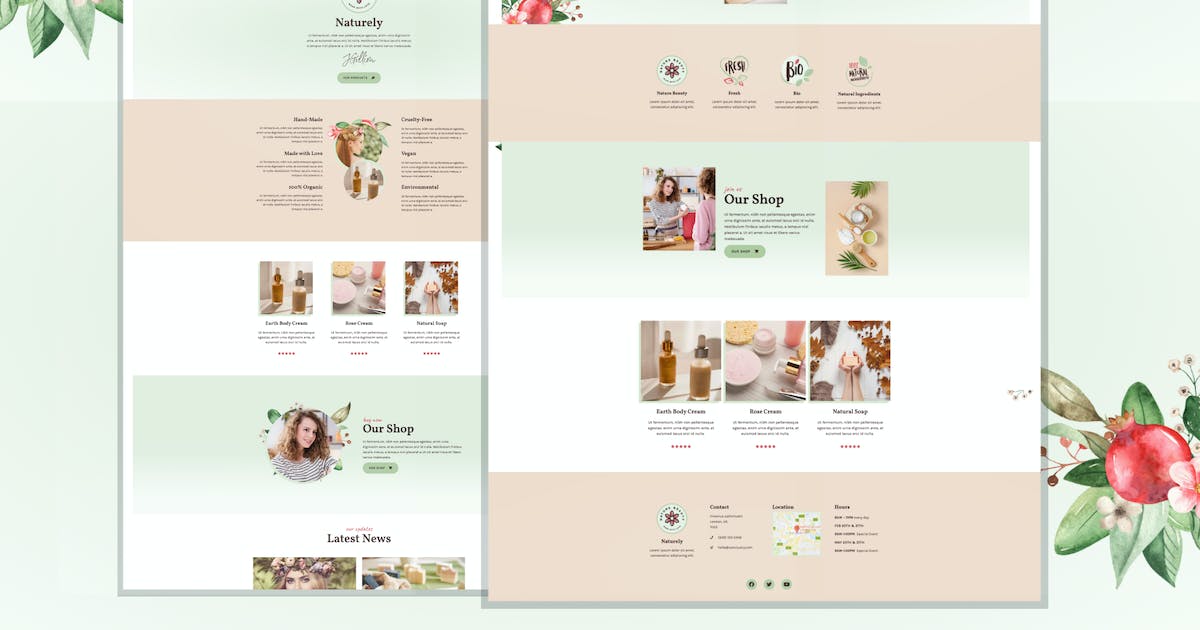 Naturely – Natural Cosmetics & Beauty Template Kit