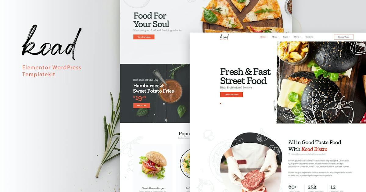 Koad – Restaurant & Bistro Elementor Template Kits