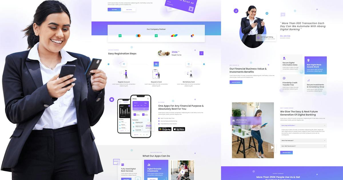 Abang – Digital Bank & Financial Investment Elementor Template Kit