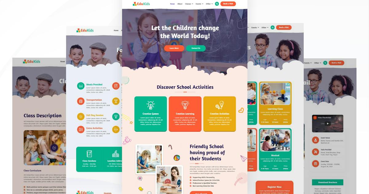 Edukids - Kindergarten & Child Care Elementor Template Kit