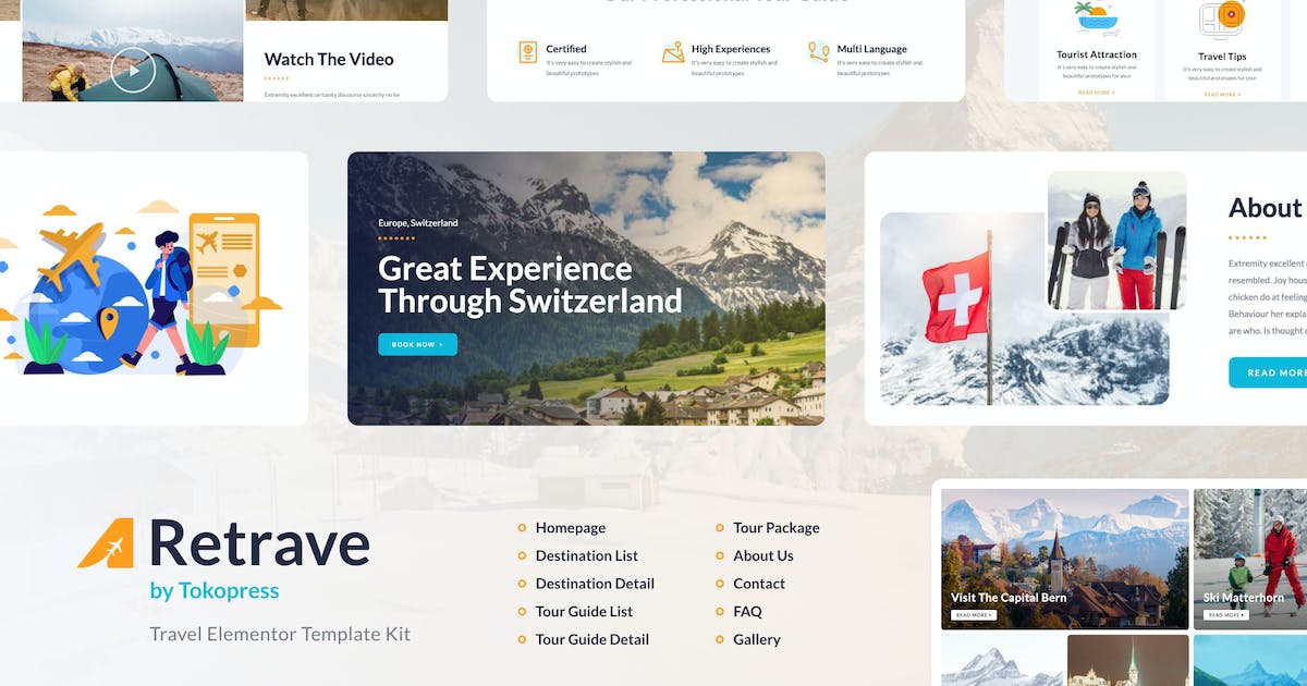Retrave | Travel Elementor Template Kit
