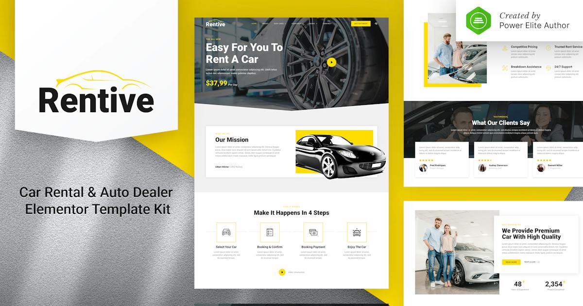 Rentive - Car Rental & Auto Dealer Elementor Template Kit