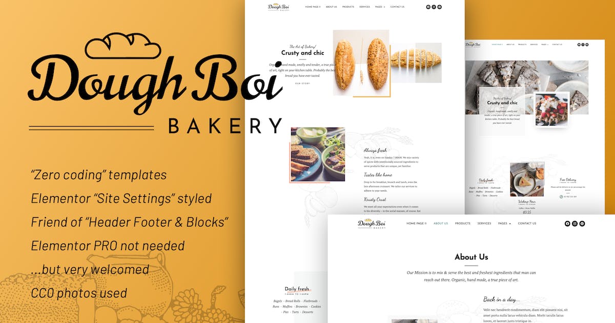 DoughBoiBakery – Bakery Cakery Elementor Template Kit