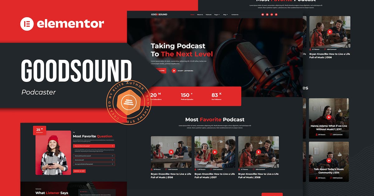 Goodsound – Podcaster Elementor Template Kit