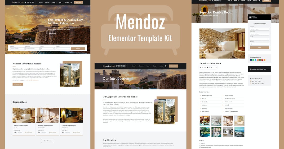 Mendoz – Hotel & Travel Template Kit