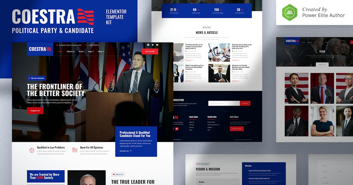 Coestra - Political Party & Candidate Elementor Template Kit