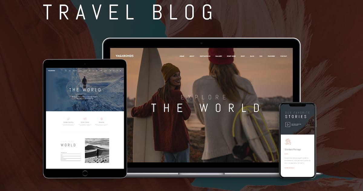 Vagabonds – Travel Blog Template Kit