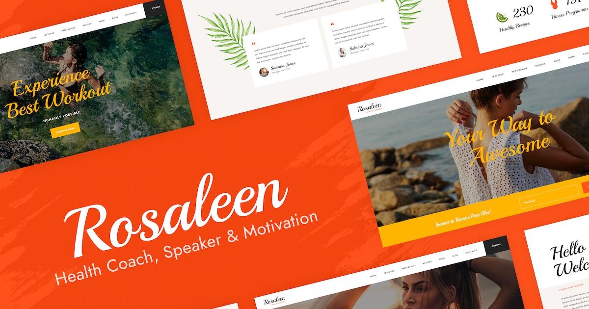 Rosaleen – Health Coach & Motivational Speaker Elementor Template Kit