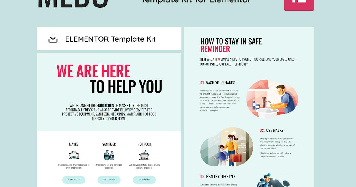 MEDO – Medical Delivery Startup Elementor Template Kit