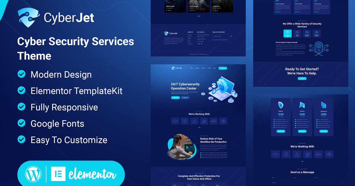 CyberJet – Web Security Elementor Template Kit