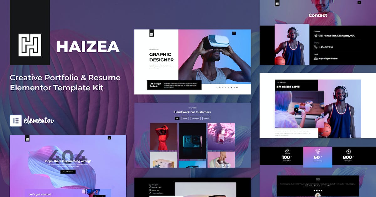 Haizea – Creative Portfolio & Resume Elementor Template Kit