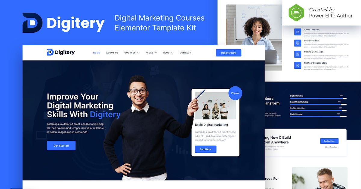Digitery - Digital Marketing Courses Elementor Template Kit